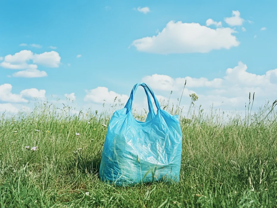 Primer plano de bolsas compostables con un diseño atractivo y natural.