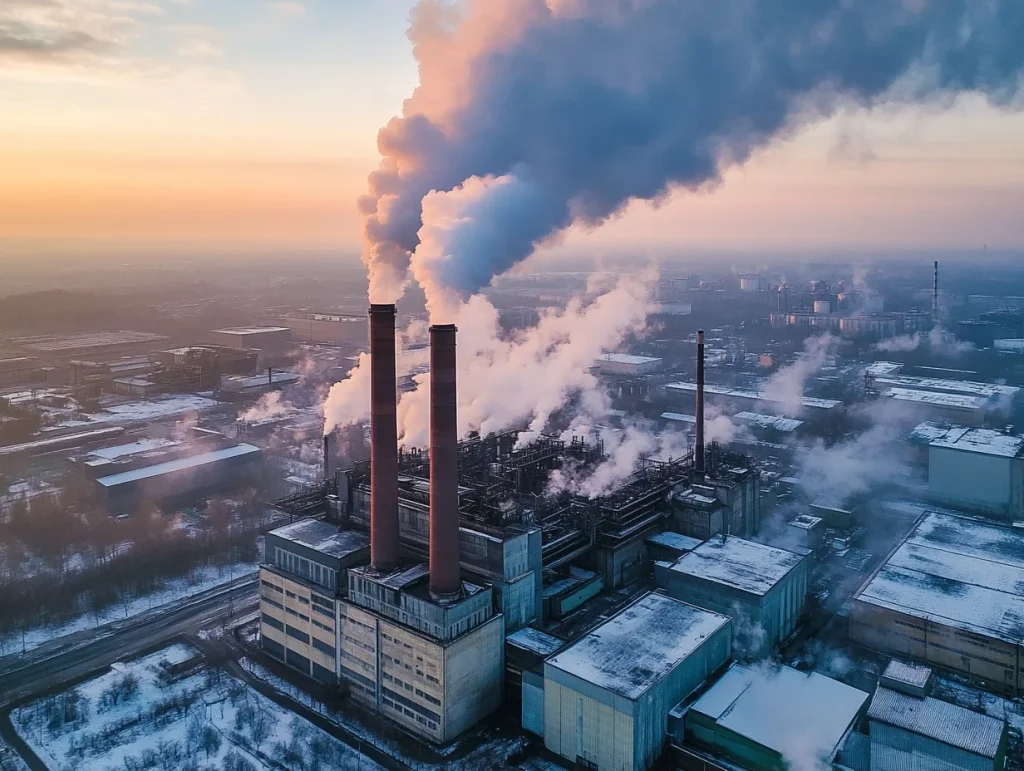 Fábricas que botan gases de efecto invernadero.